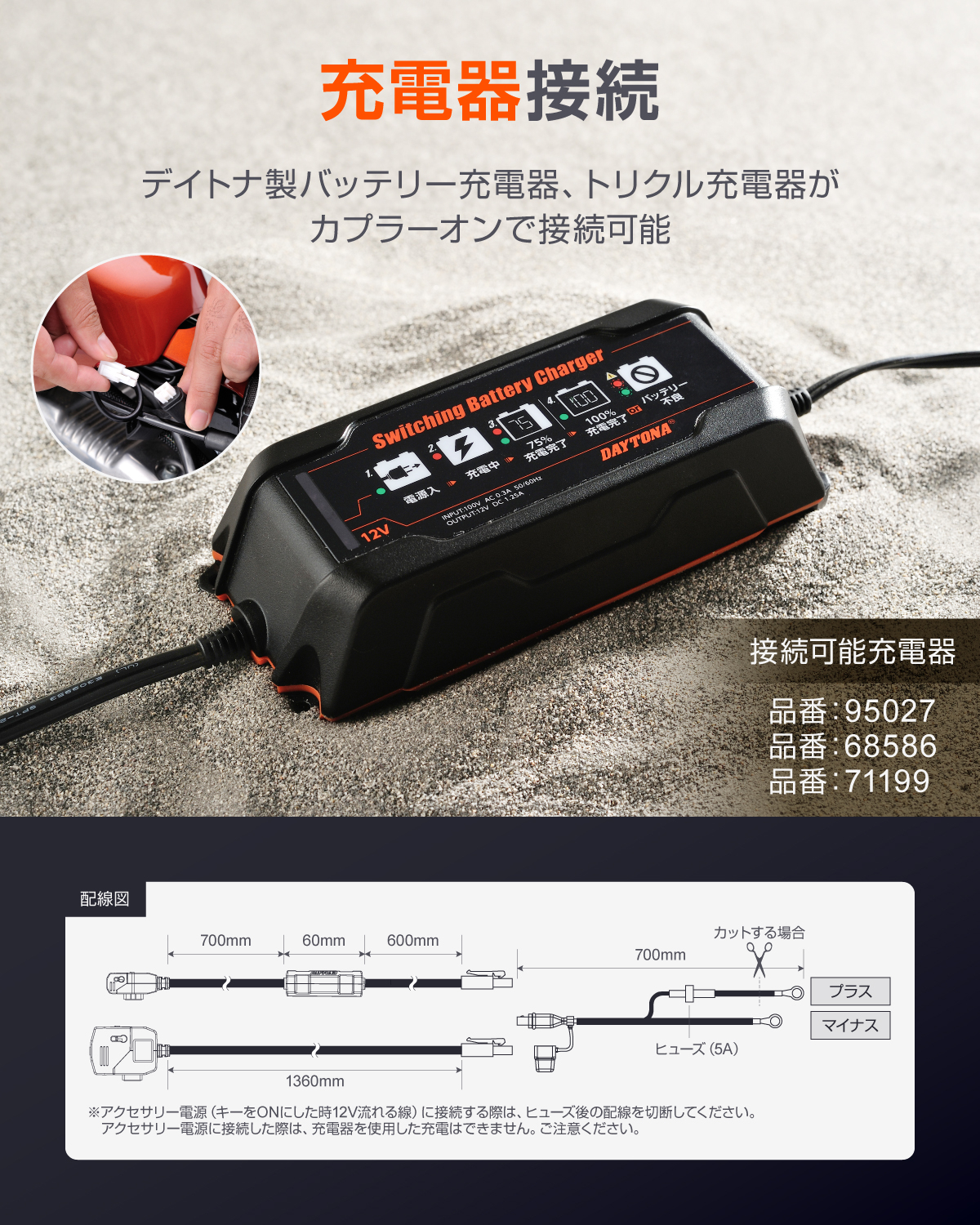 バイク専用電源 2.1A｜株式会社デイトナ