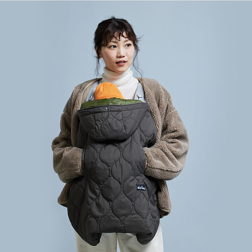 SALE】WILD THINGS(ワイルドシングス)キルティング防寒ケープ/モス