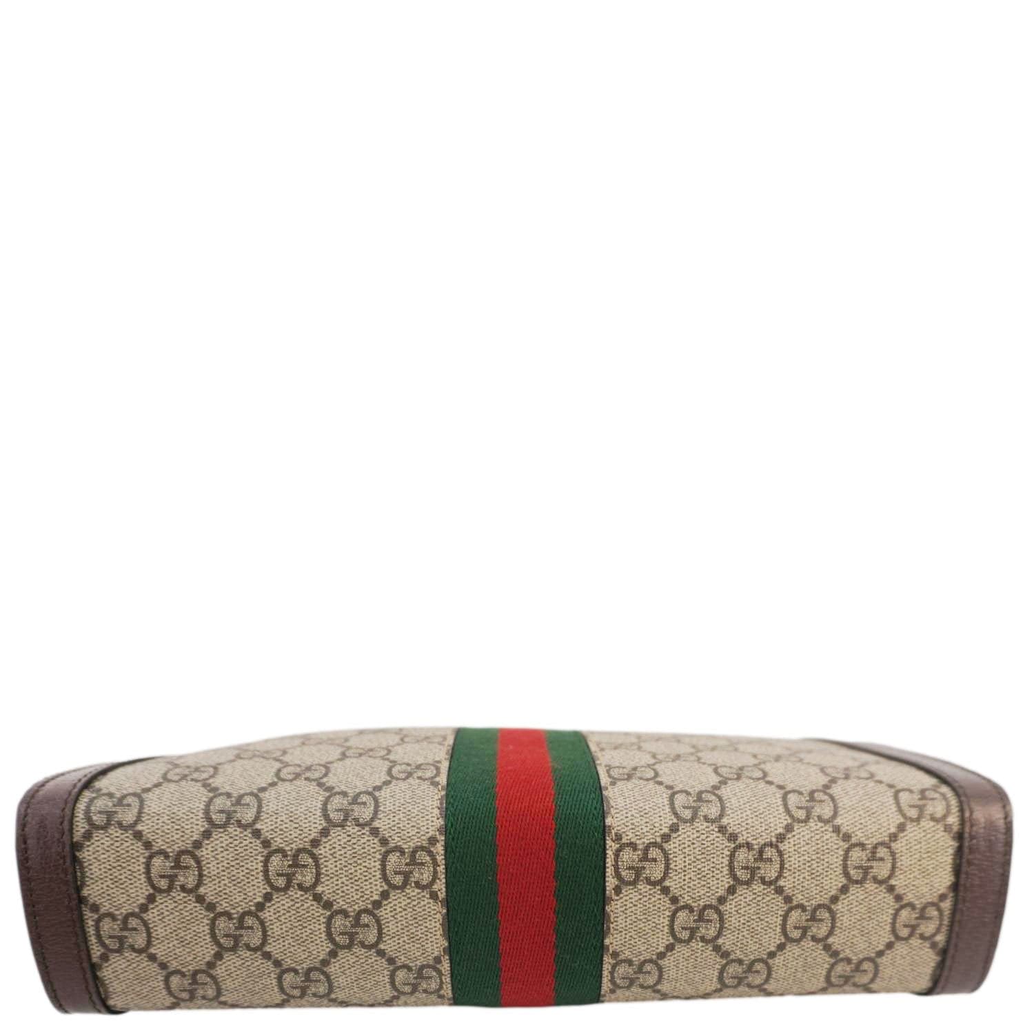 GUCCI Ophidia GG Supreme Canvas Zip Pouch Beige 625549