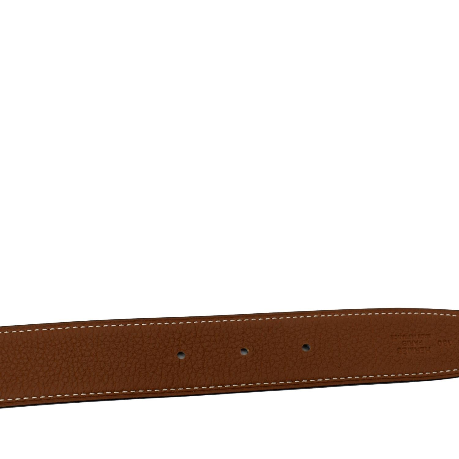 HERMES Constance H Buckle Reversible Belt Brown
