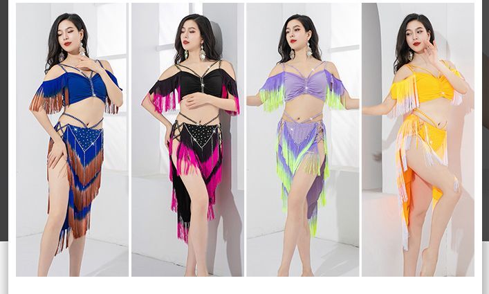 ベリーダンス衣装コスチューム--ブラ＋ タッセルベルトZM483