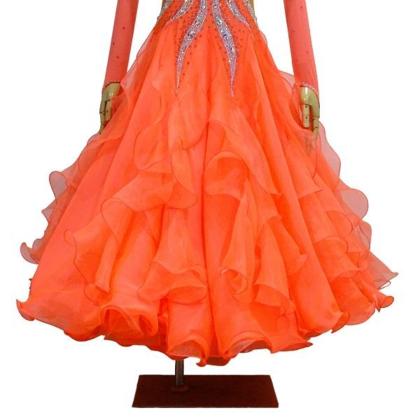 正装 元気カラーのスタンダードドレス KO183 オレンジ Mサイズ 社交