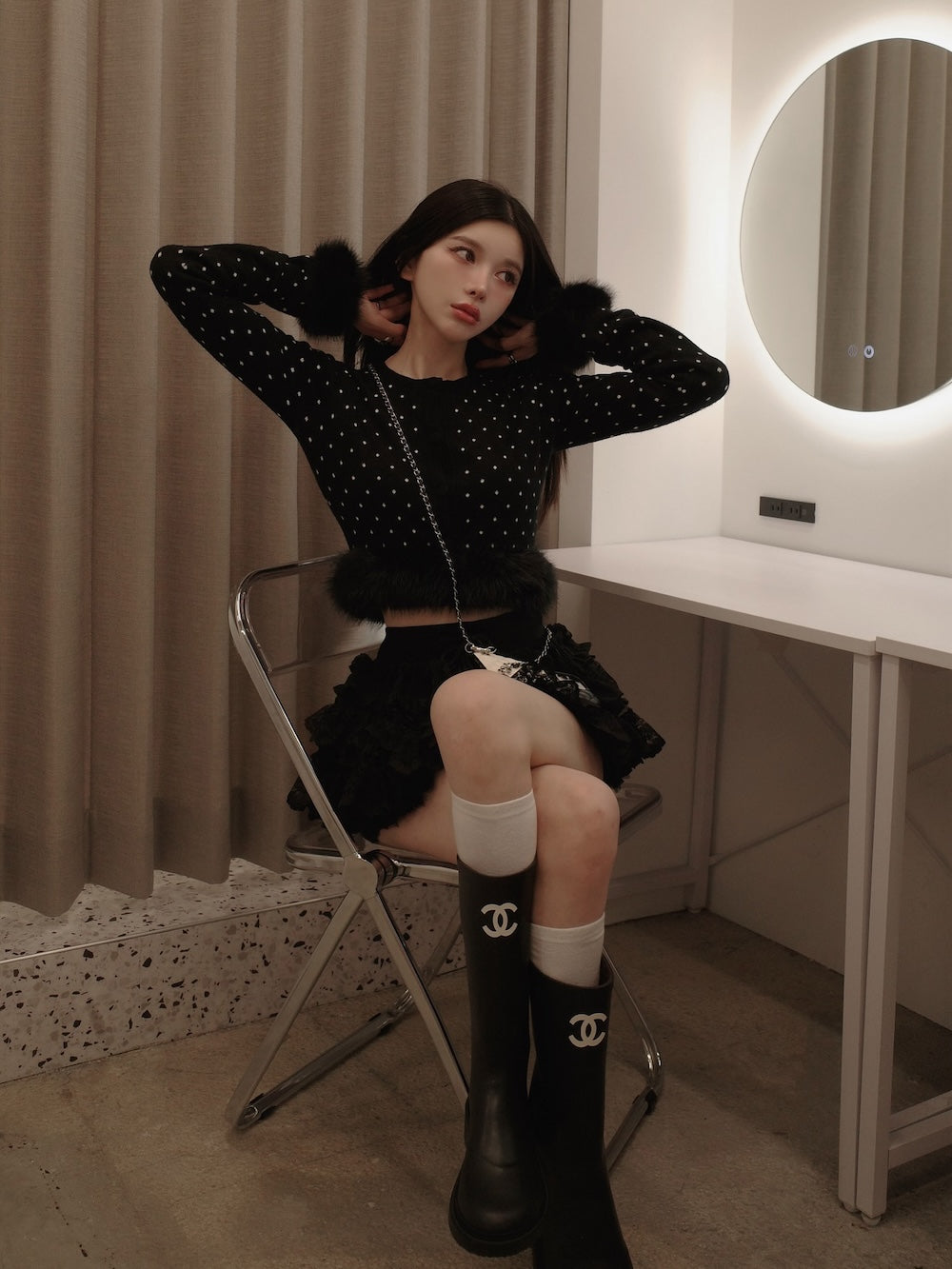 ドットジャガードフェザーニットトップス – Darich (ダーリッチ)