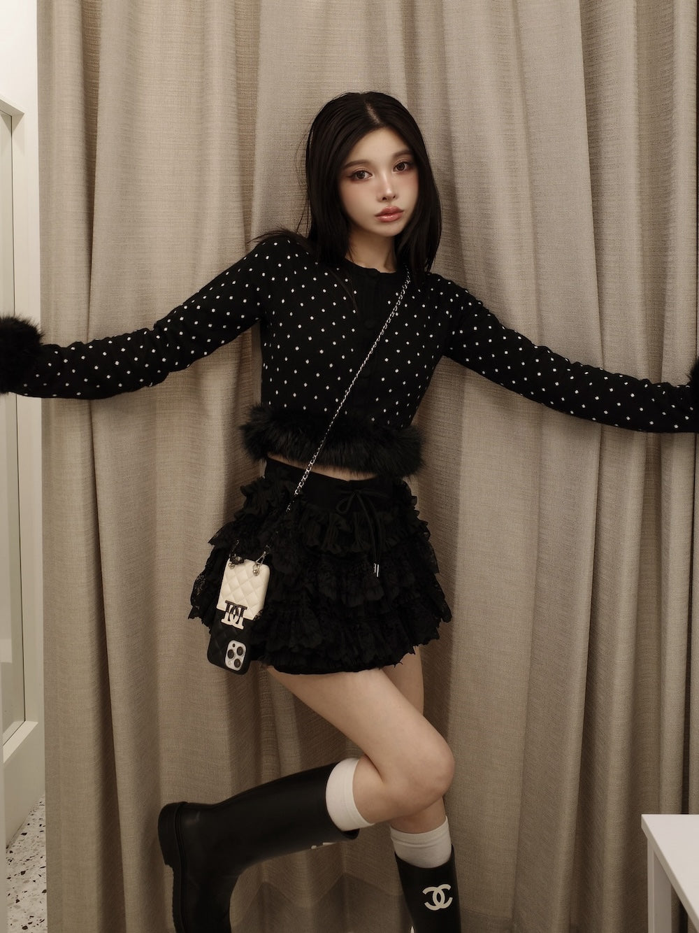 ドットジャガードフェザーニットトップス – Darich (ダーリッチ)