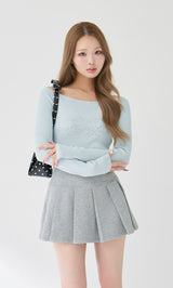 ビジューロゴボートネックニットトップス – Darich (ダーリッチ)