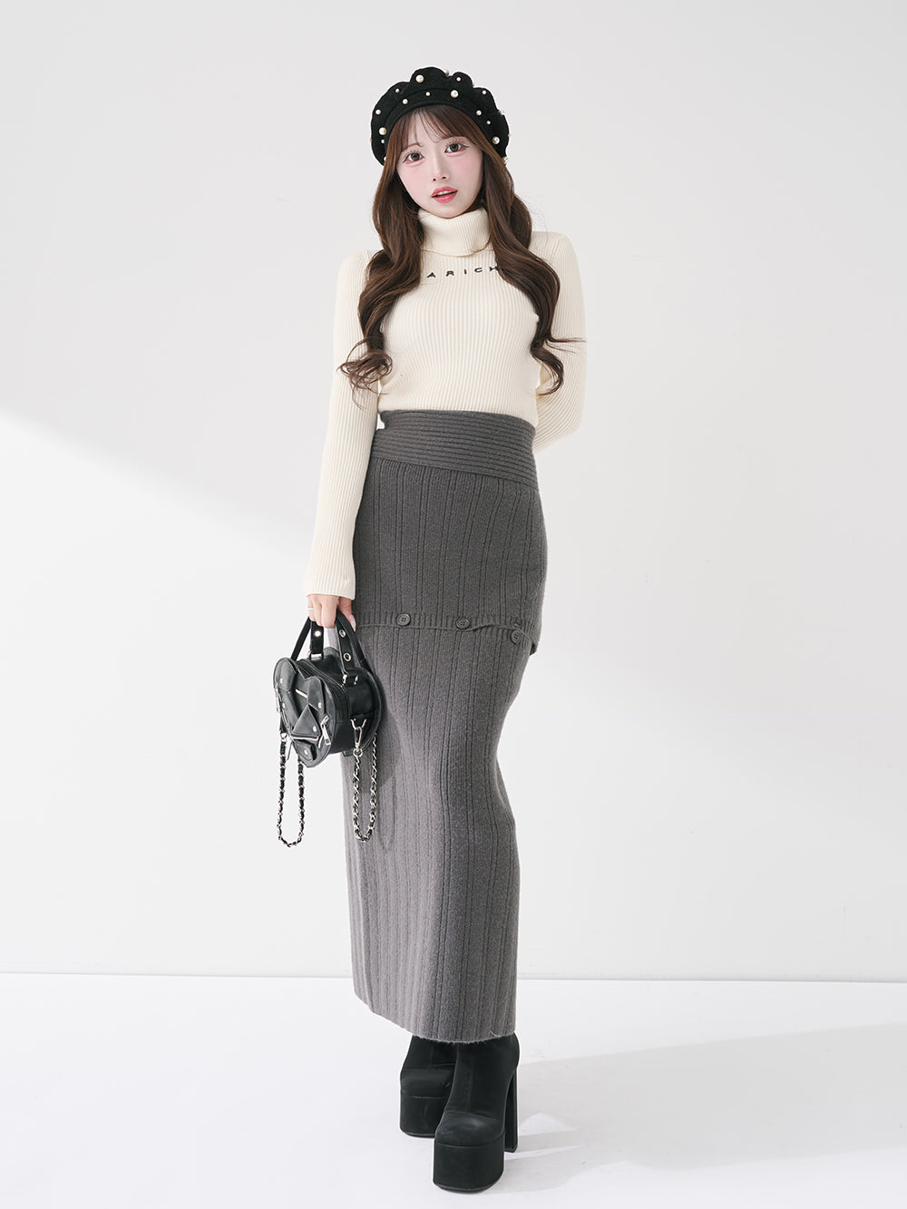 スリットデザインニットロングスカート – Darich (ダーリッチ)