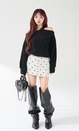 ケーブルロゴアシメニットトップス – Darich (ダーリッチ)