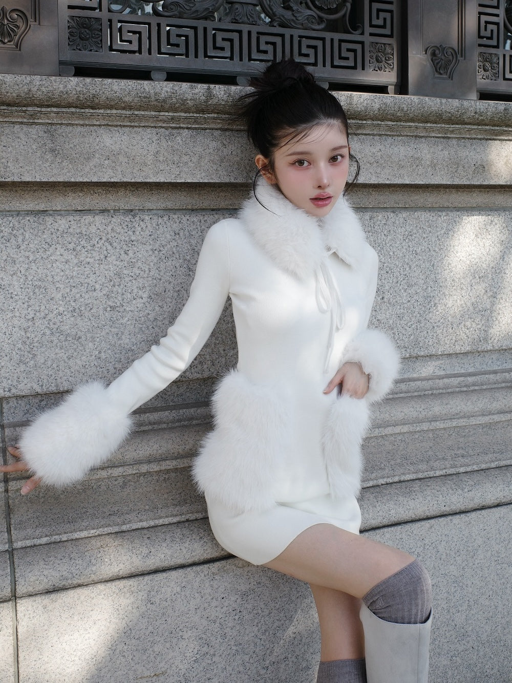 ボリュームファーニットミニワンピース – Darich (ダーリッチ)