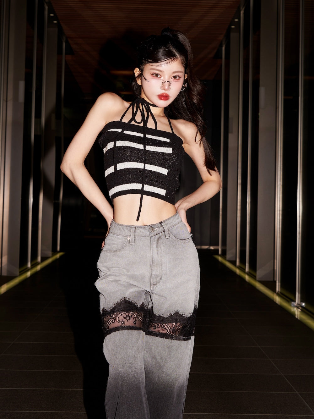 スカラップレースデニムロングパンツ – Darich (ダーリッチ)