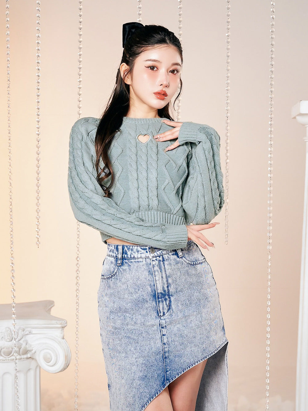 ハートカットケーブルニットトップス – Darich (ダーリッチ)