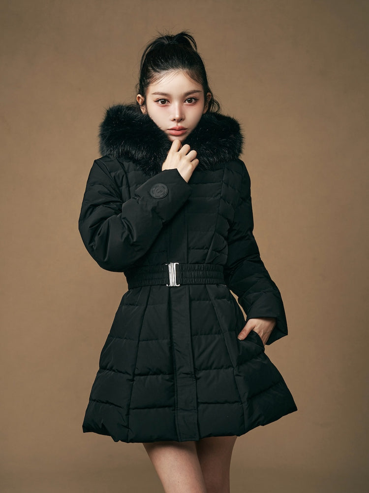 ダーリッチレディミディダウンコート2025 xsblk レディミディダウン