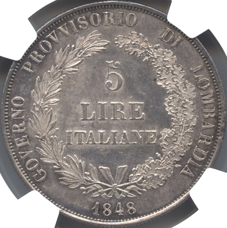 ダルマコインショップ / イタリア ロンバルディア暫定政府 5リレ銀貨