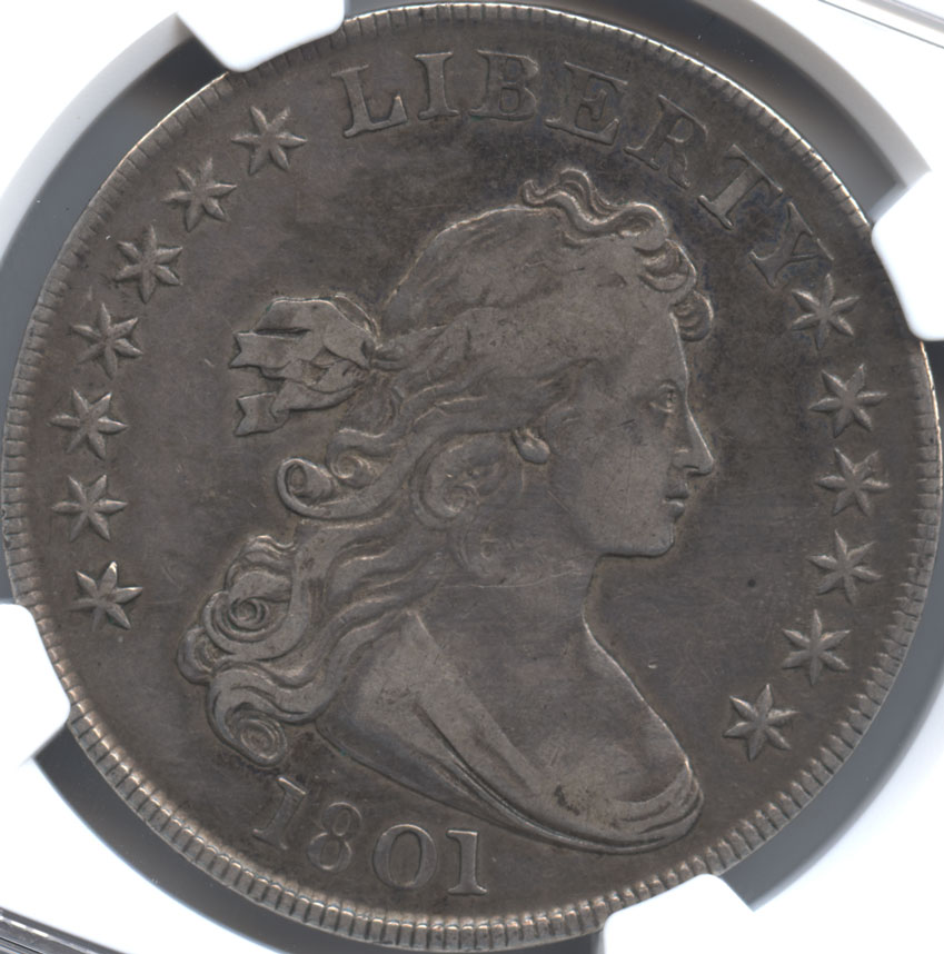 ダルマコインショップ / アメリカ 1ドル銀貨 1801 女神胸像 ドレープド