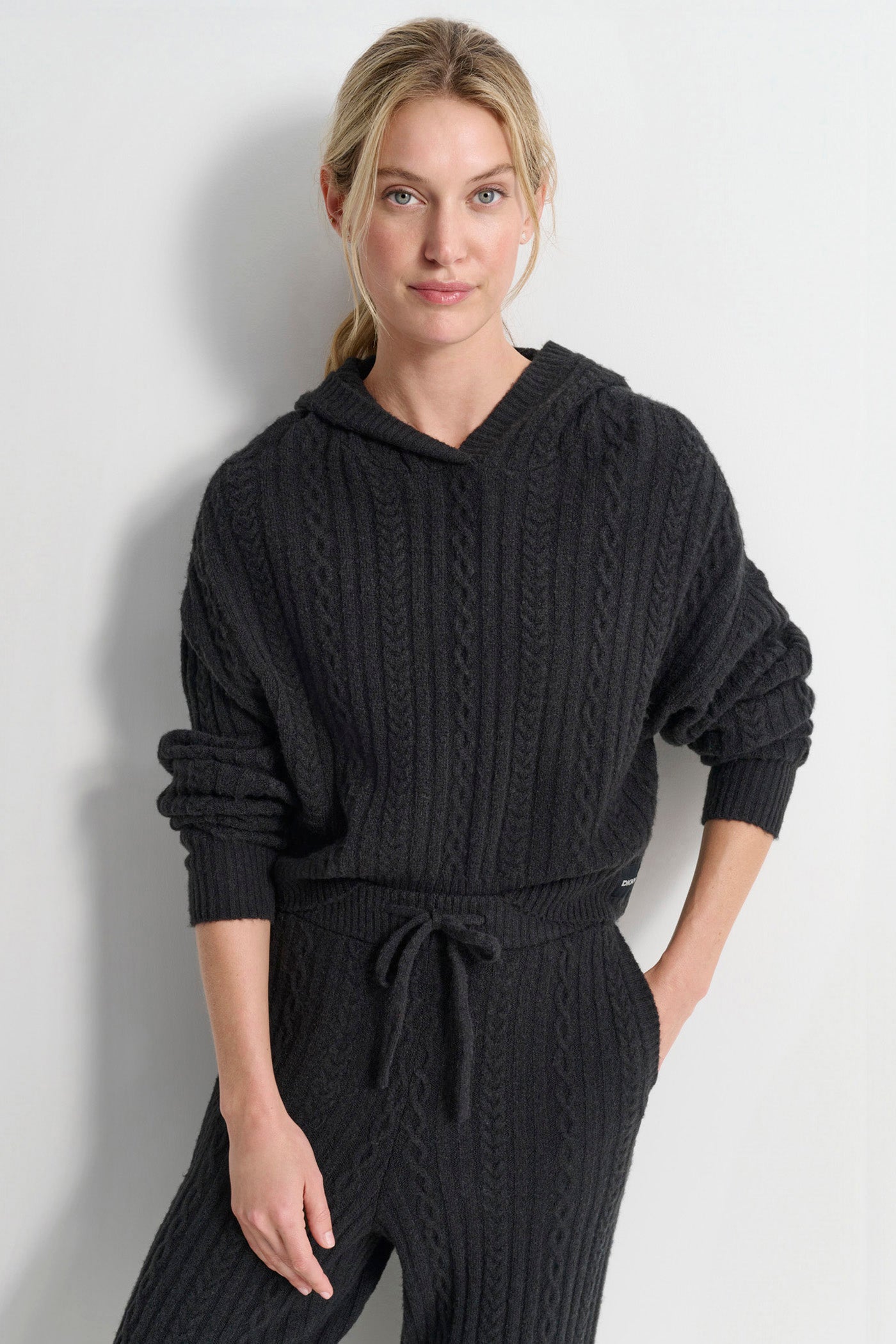 Cozy Cable Sweater Hoodie | Sweatshirt | DKNY
