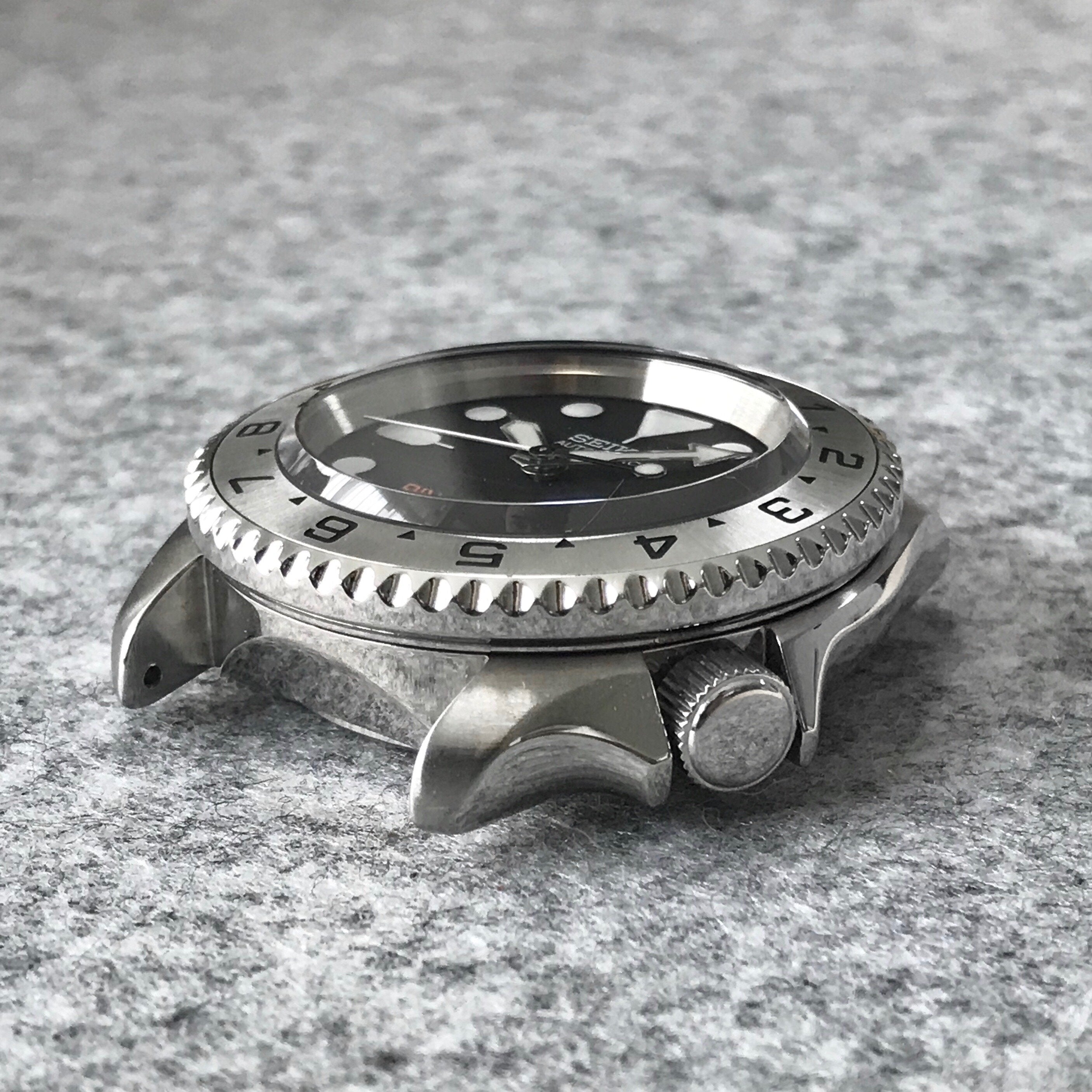 Steel Insert - 007 Dual Time - Brushed Steel - DLW WATCHES