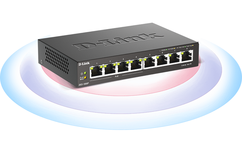 DGS-1008P 8-Port Gigabit PoE Unmanaged Desktop Switch | D-Link