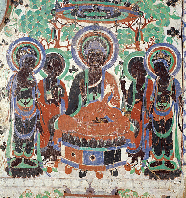 敦煌莫高窟壁画 人物像 発掘品 骨董品 Z0939B34 敦煌莫高窟