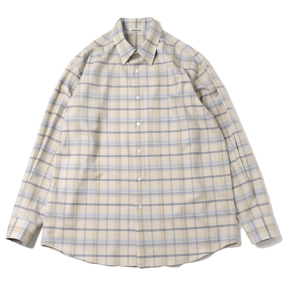 AURALEE SUPER LIGHT WOOL CHECK SHIRT A24SS01LC (A24SS01LC