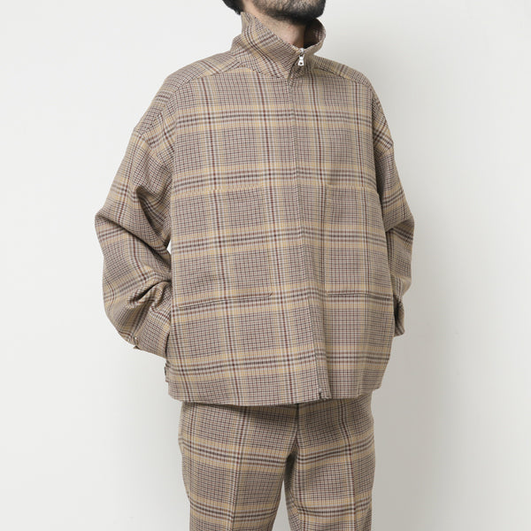 WOOL SERGE CHECK ZIP-UP BLOUSON (A9AS02SC) | AURALEE / ジャケット