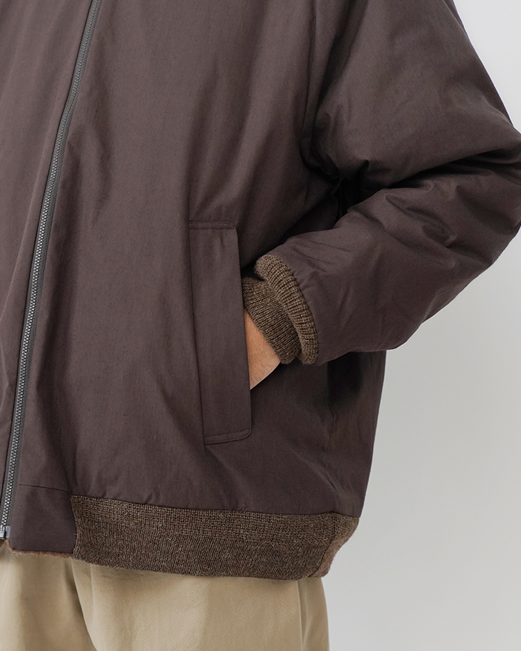 STAND COLLAR ZIP BLOUZON / BROWN | YAECA (MEN)(ヤエカ) | OUTER