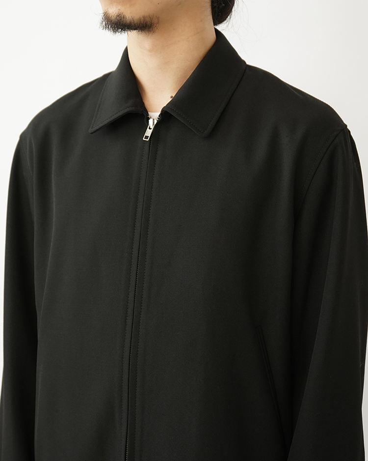 BACK SATIN HARRINGTON JACKET / BLACK | ATON (MEN)(エイトン