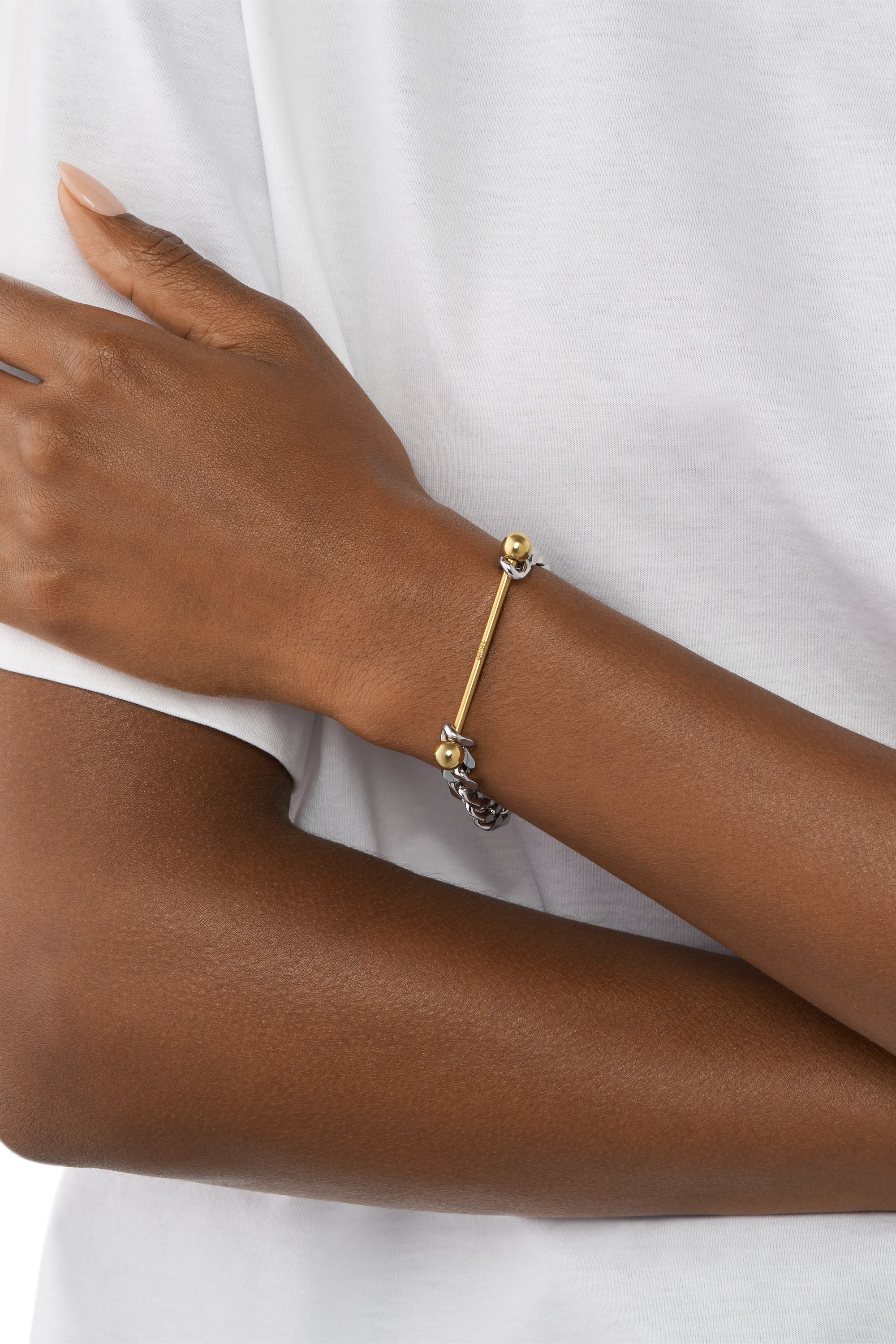 Diesel チェーンブレスレット ツートンステンレススティール DX1453