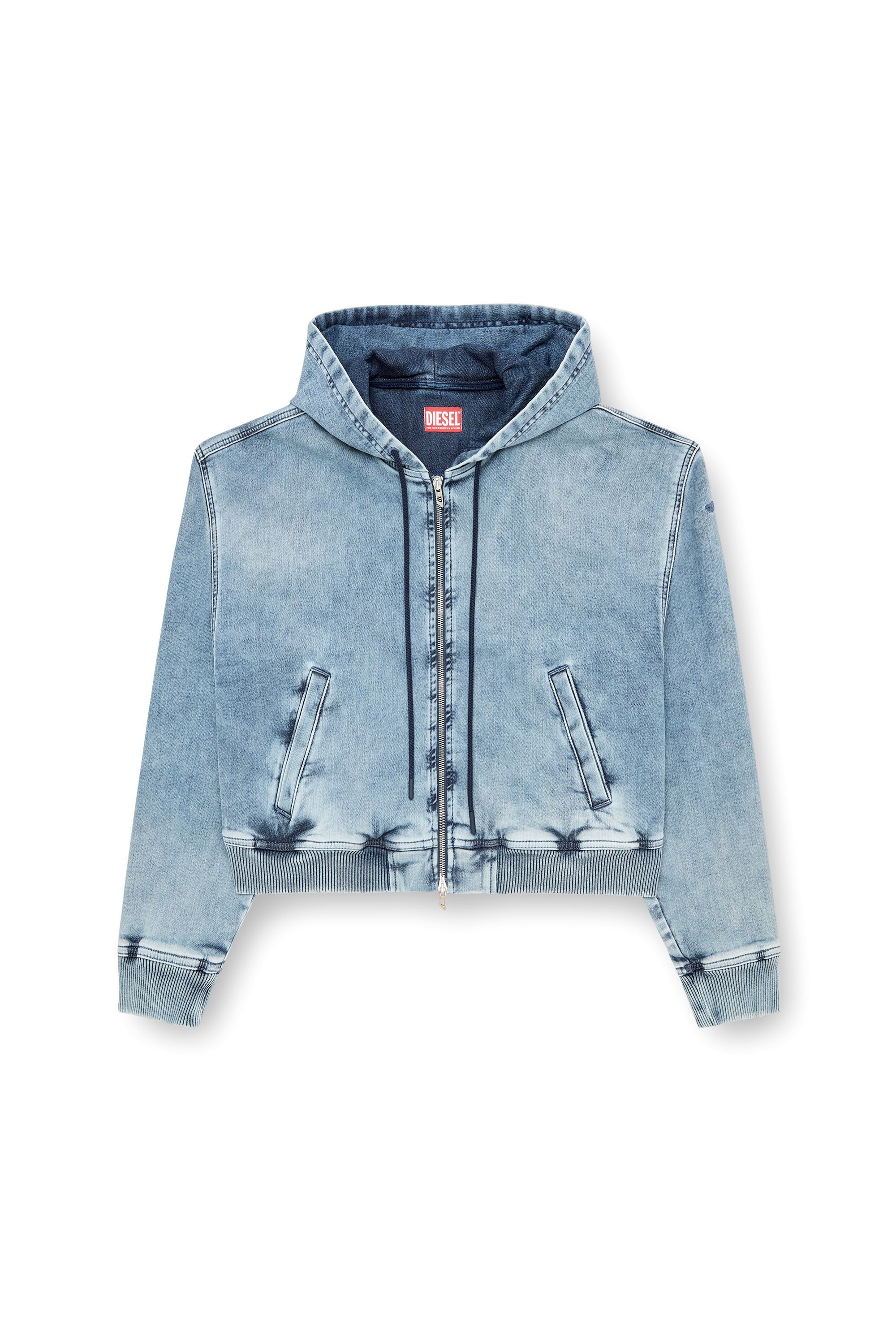 DE-GIRI-CROP JOGG Zipped hoodie in JoggJeans｜ブルー｜ウィメンズ