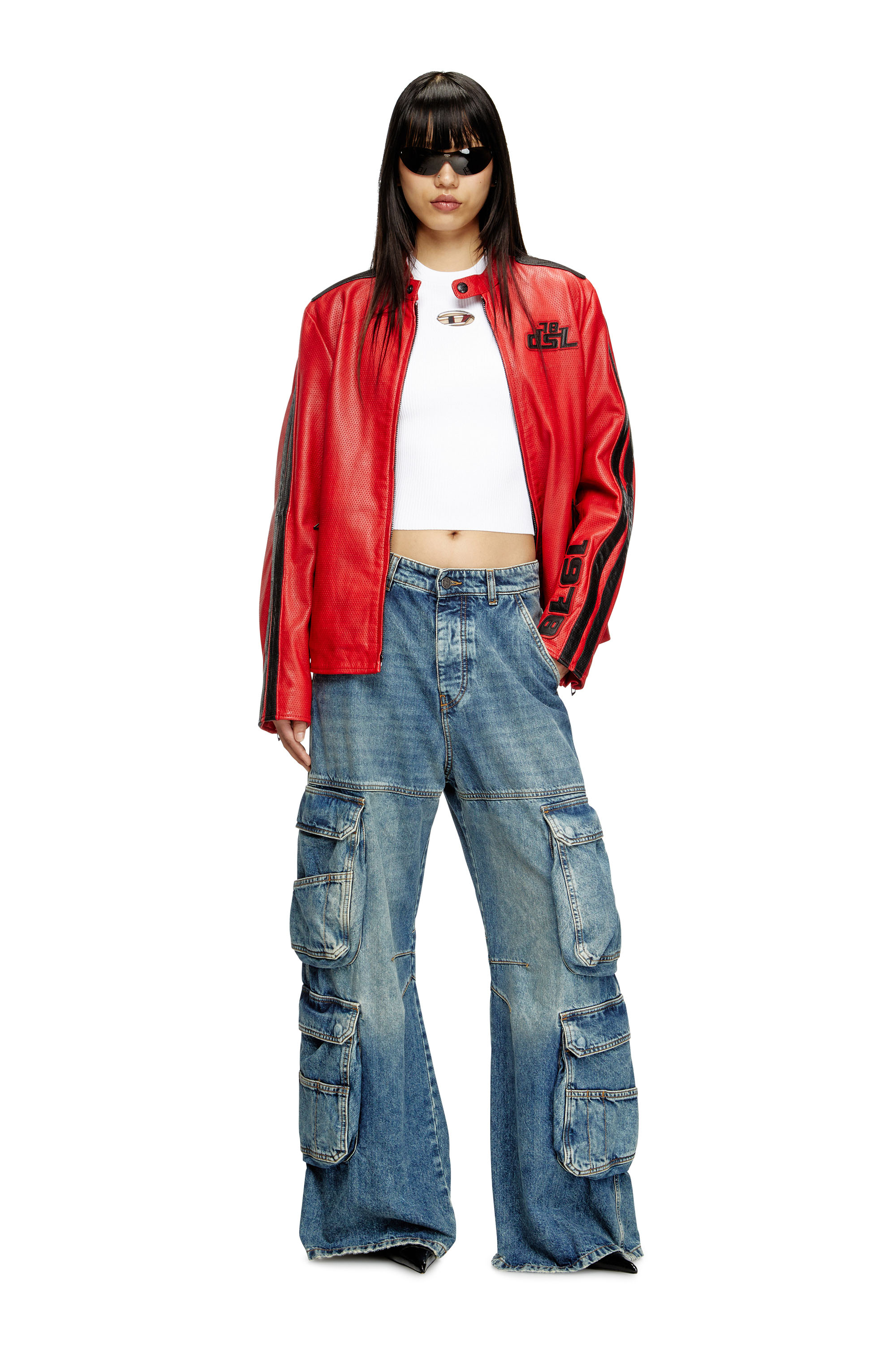 M-VERA-LS Off-the-shoulder top in ribbed knit｜マルチカラー