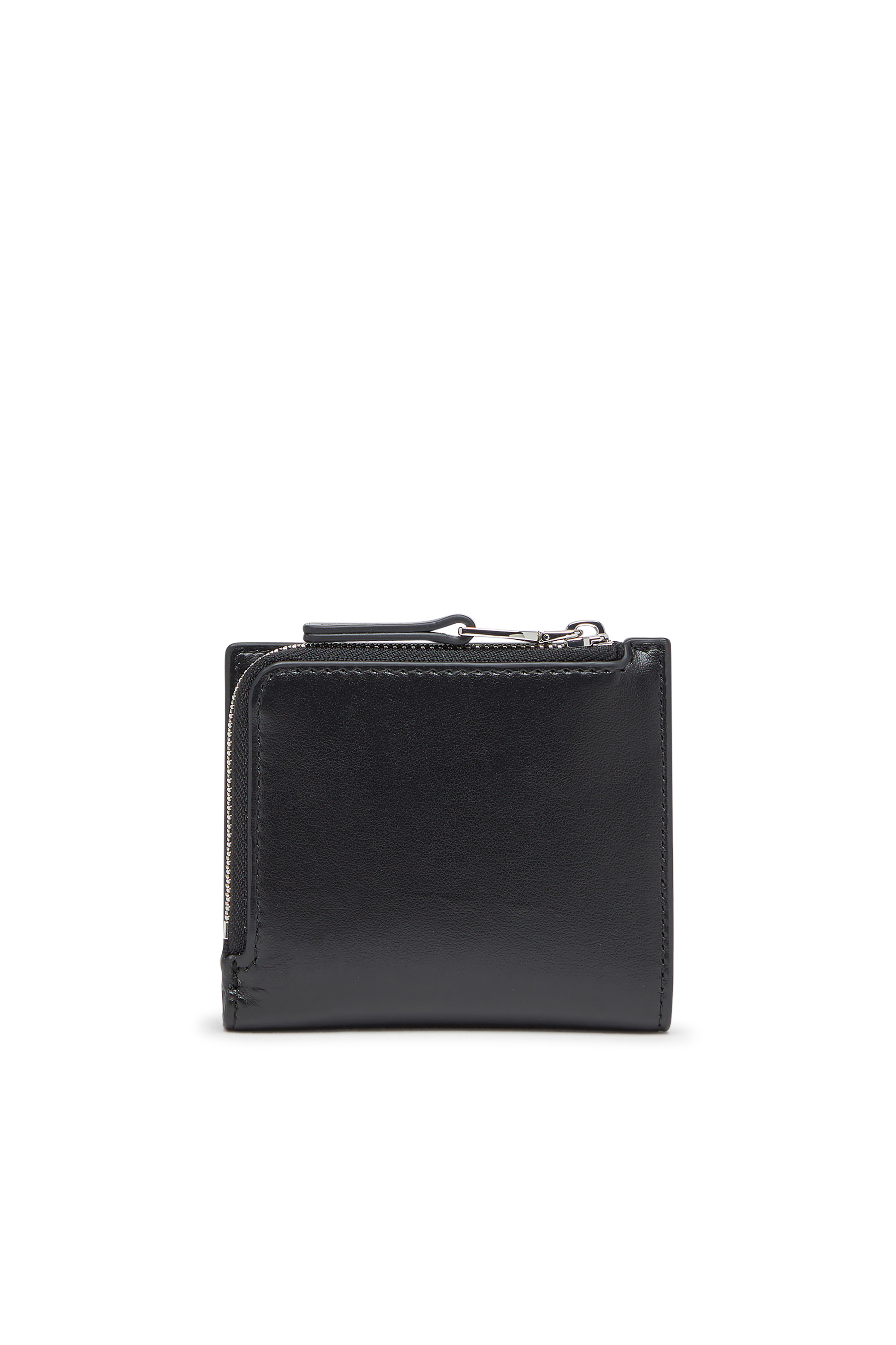 1DR BI-FOLD ZIP II Small leather wallet with logo plaque｜ブラック