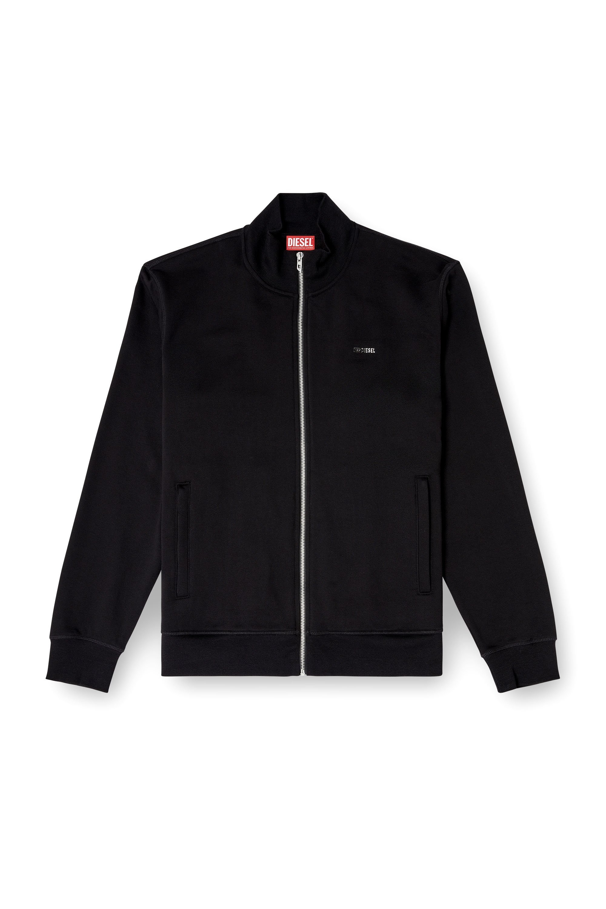 S-GINNI-ZIP-OD ジップアップスウェット｜ブラック｜メンズ｜DIESEL