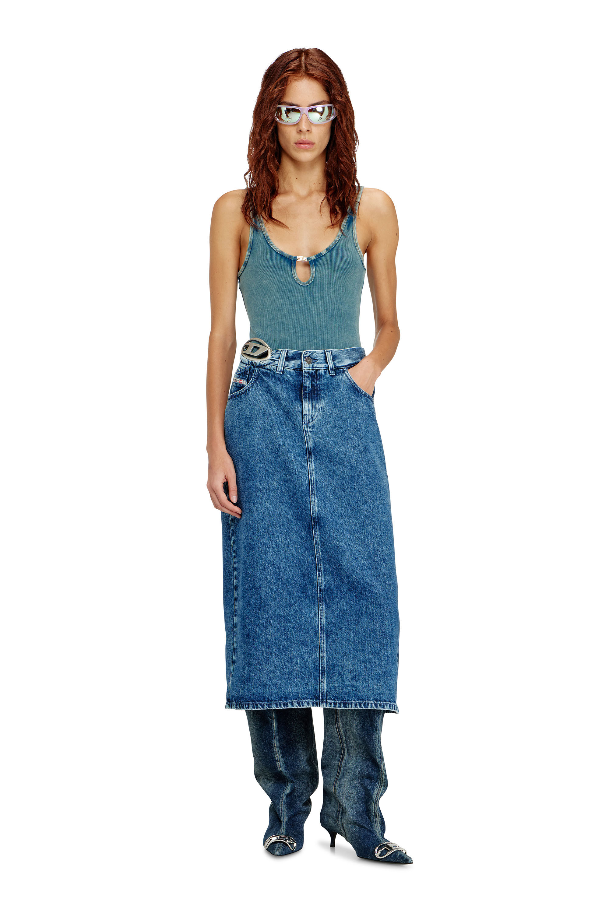 DE-SKYE-S1 デニムスカート｜ブルー｜ウィメンズ｜DIESEL