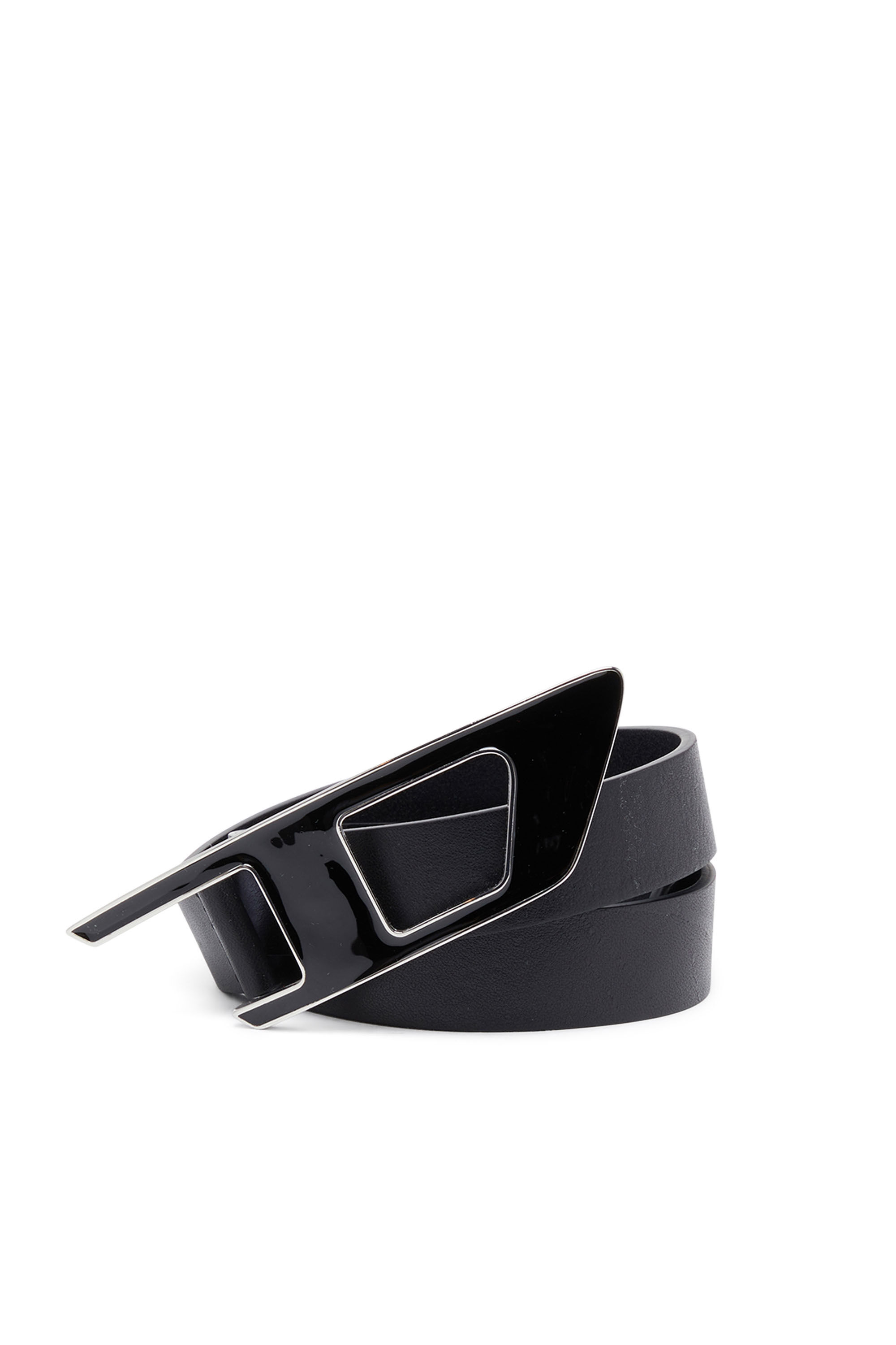 B-DLOGO II 2.5cm leather belt with enamelled d buckle｜ブラック