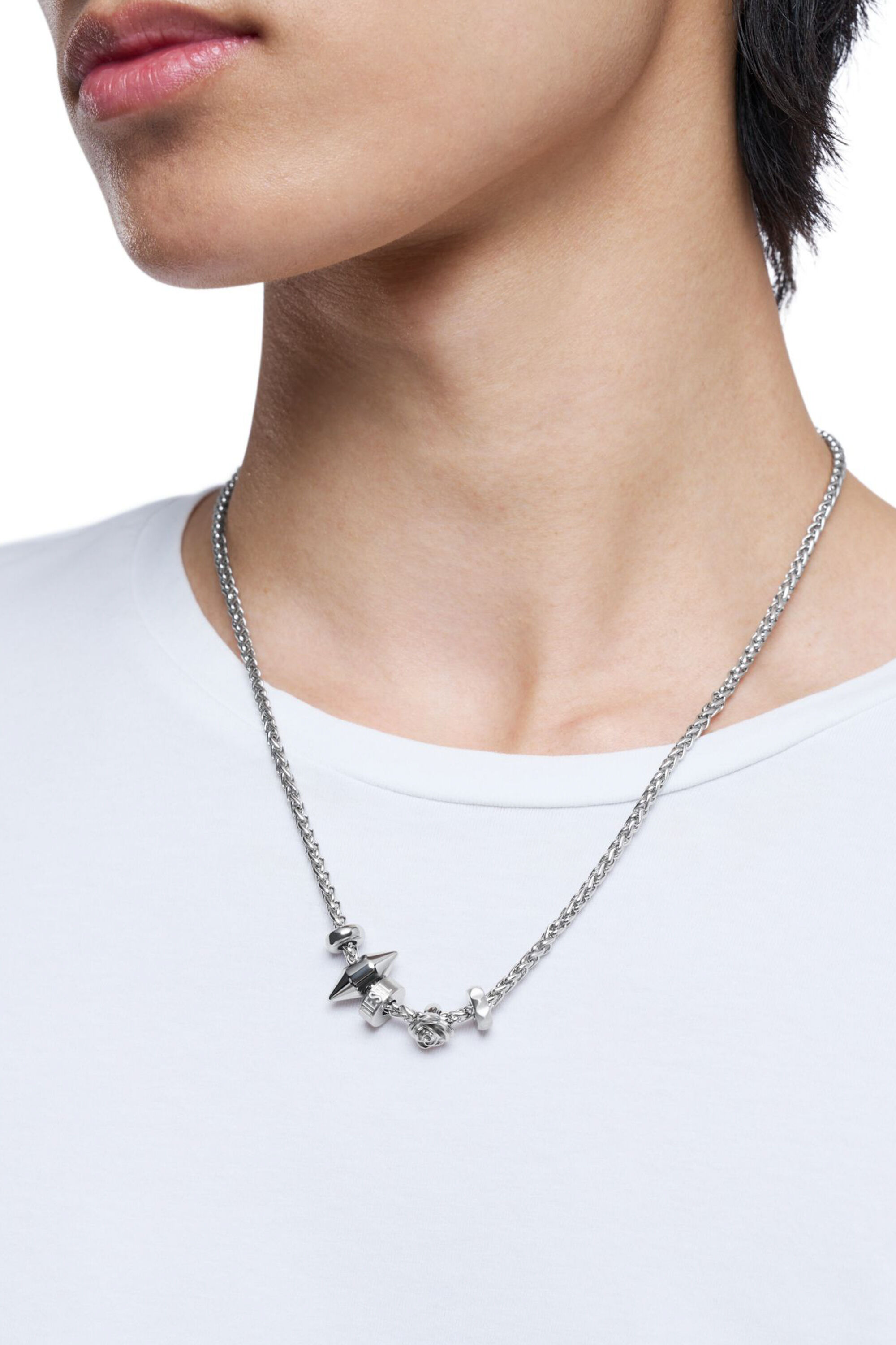 DX1623040 JEWELLERY Stainless steel charm necklace｜シルバー