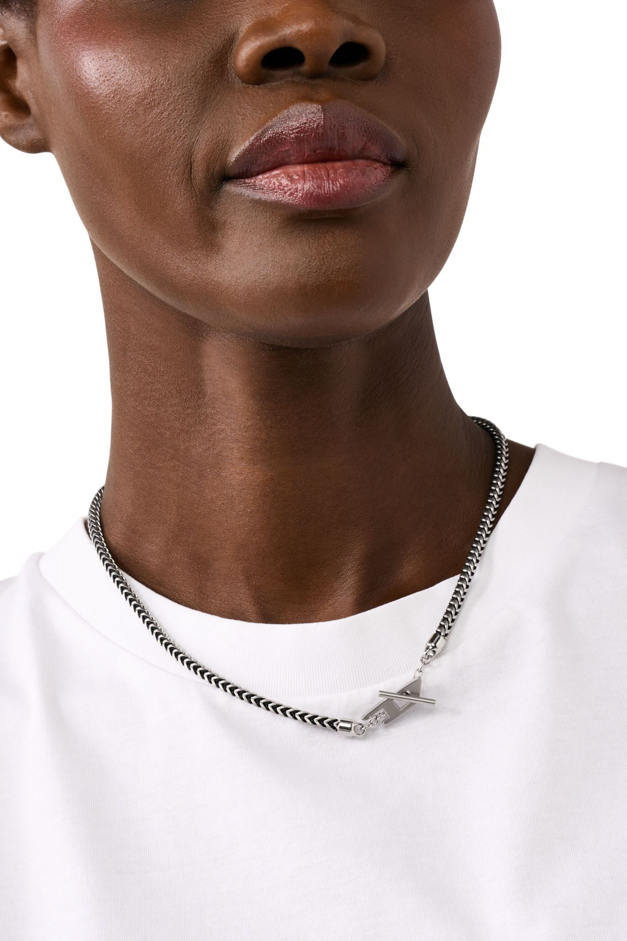 DX1552040 JEWEL Stainless Steel Chain Necklace｜シルバー