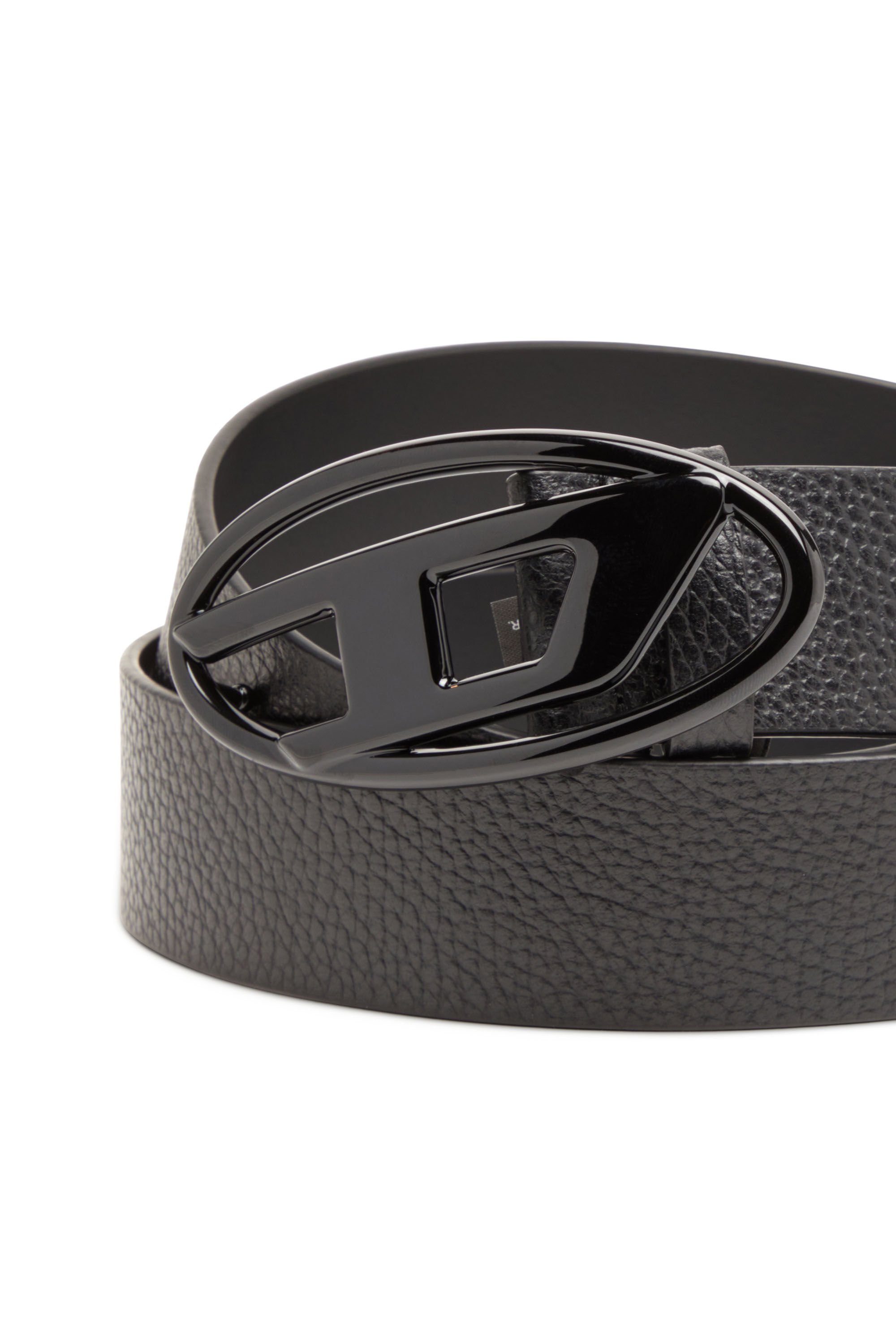 B-1DR 4cm Leather belt with matte buckle｜ブラック｜ウィメンズ｜DIESEL