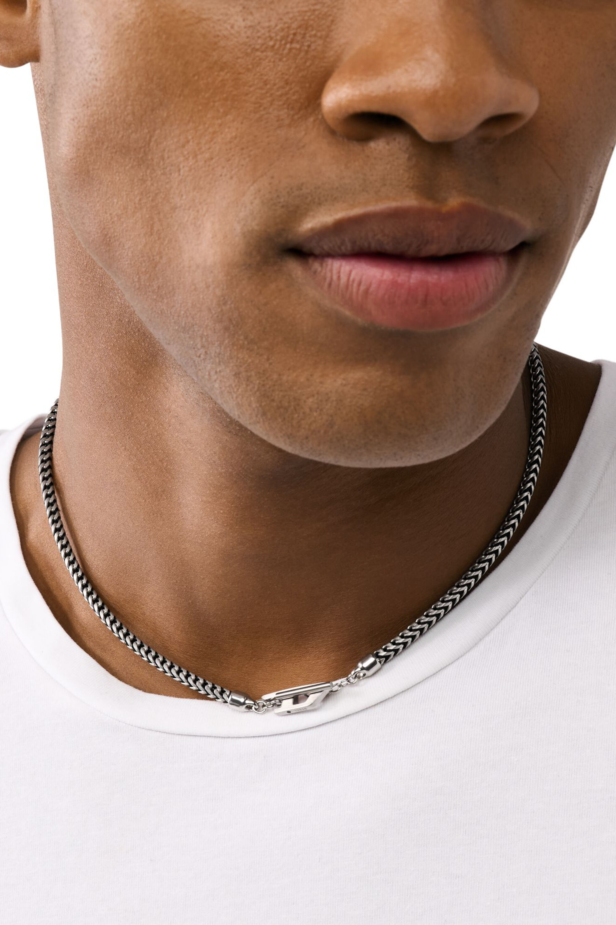 DX1552040 JEWEL Stainless Steel Chain Necklace｜シルバー