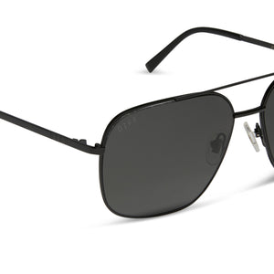 Jonas Mens Square Aviator Sunglasses | Black Aviator Mens