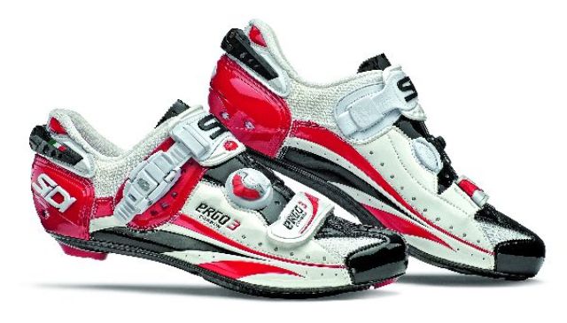 Sidi - Ergo 3 - Carbon Vernice Race shoe- White Black Red | Dinasport