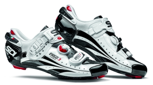 Sidi - Ergo 3 - Carbon Vernice Race shoe- White Black | Dinasport