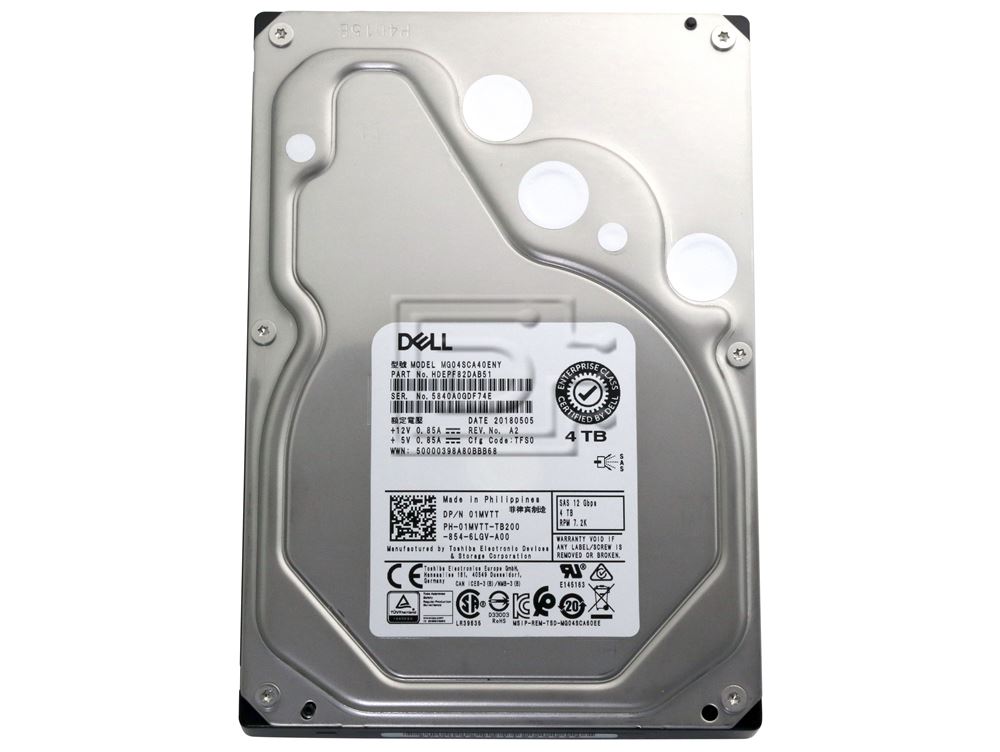 Toshiba MG04SCA40ENY / 1MVTT 4TB Enterprise SAS Hard Drive
