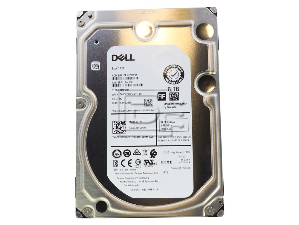 Dell Enterprise 92MDW / Seagate ST8000NM0205 8TB 3.5
