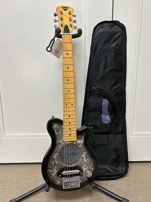 Pignose PGG-200 Mini Electric Travel Guitar - Black Paisley w/Gig