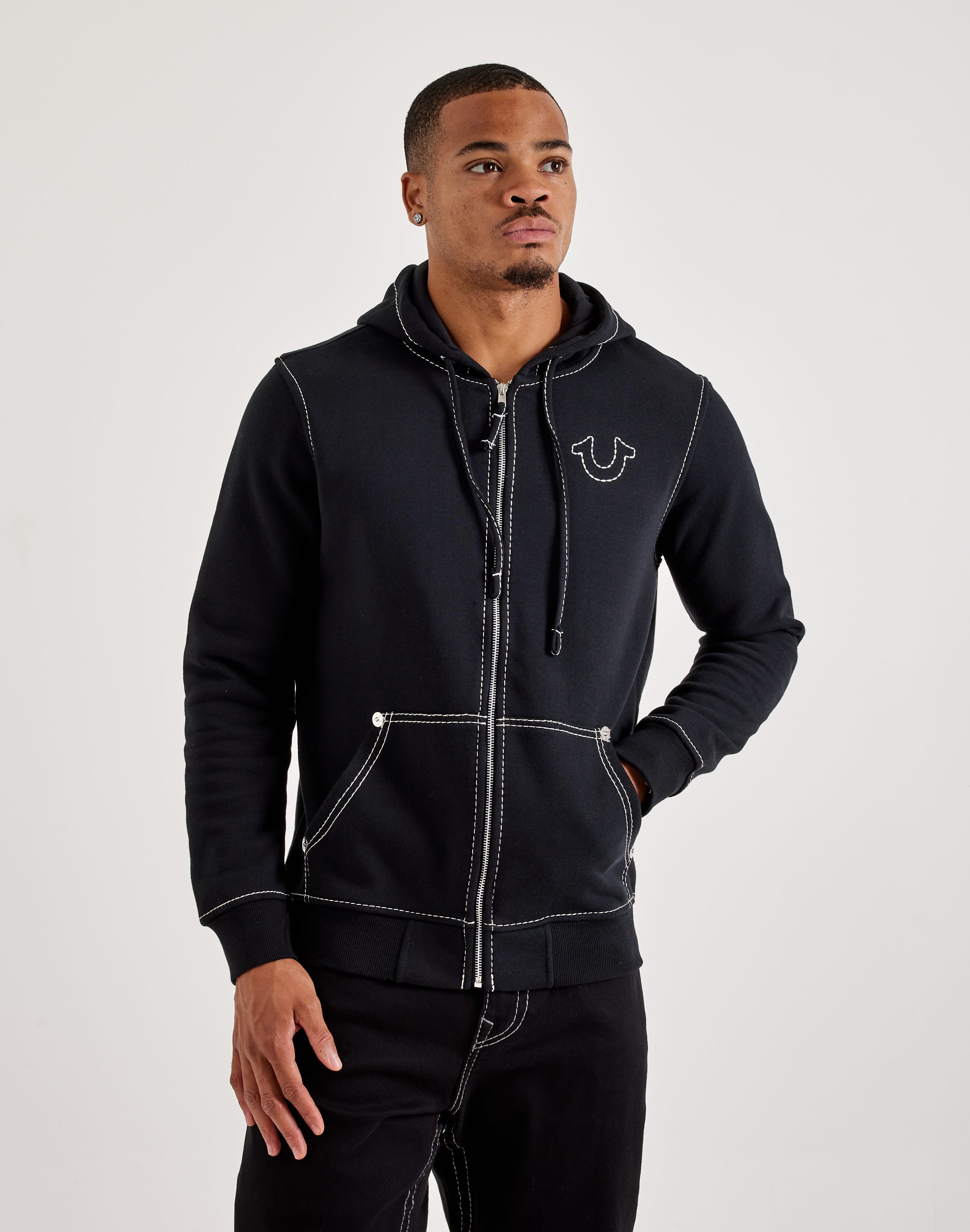 True Religion Big T Full-Zip Fleece Hoodie – DTLR