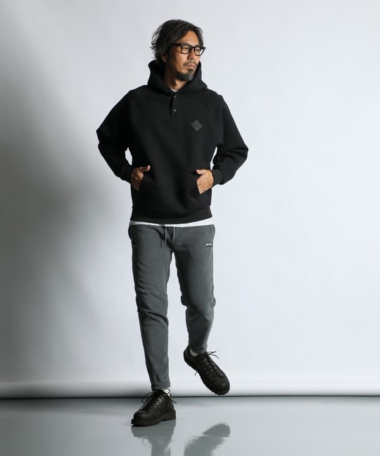 BLACK LABEL〕：セットアップ ダンボールニット ヘンリーネック