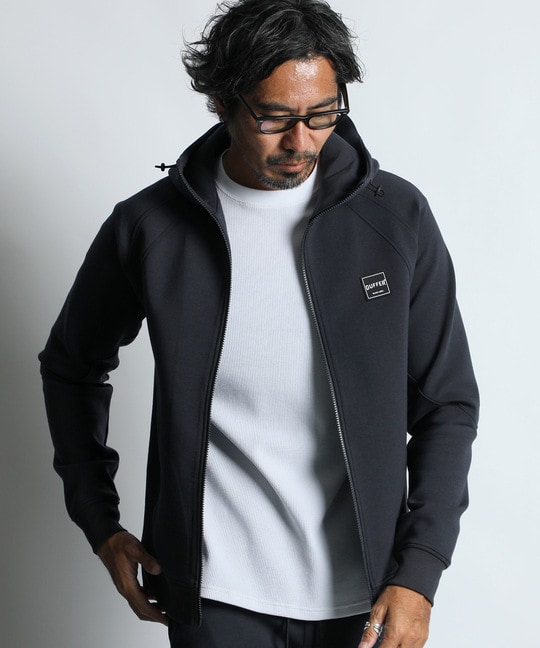 BLACK LABEL〕：セットアップ ダンボールニット ジップパーカー ｜The