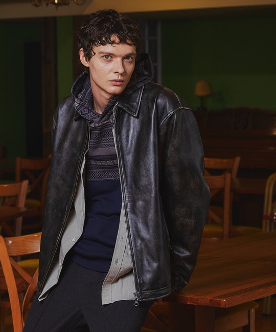 シープスキンレザー シングルライダース ジャケット ｜The DUFFER of