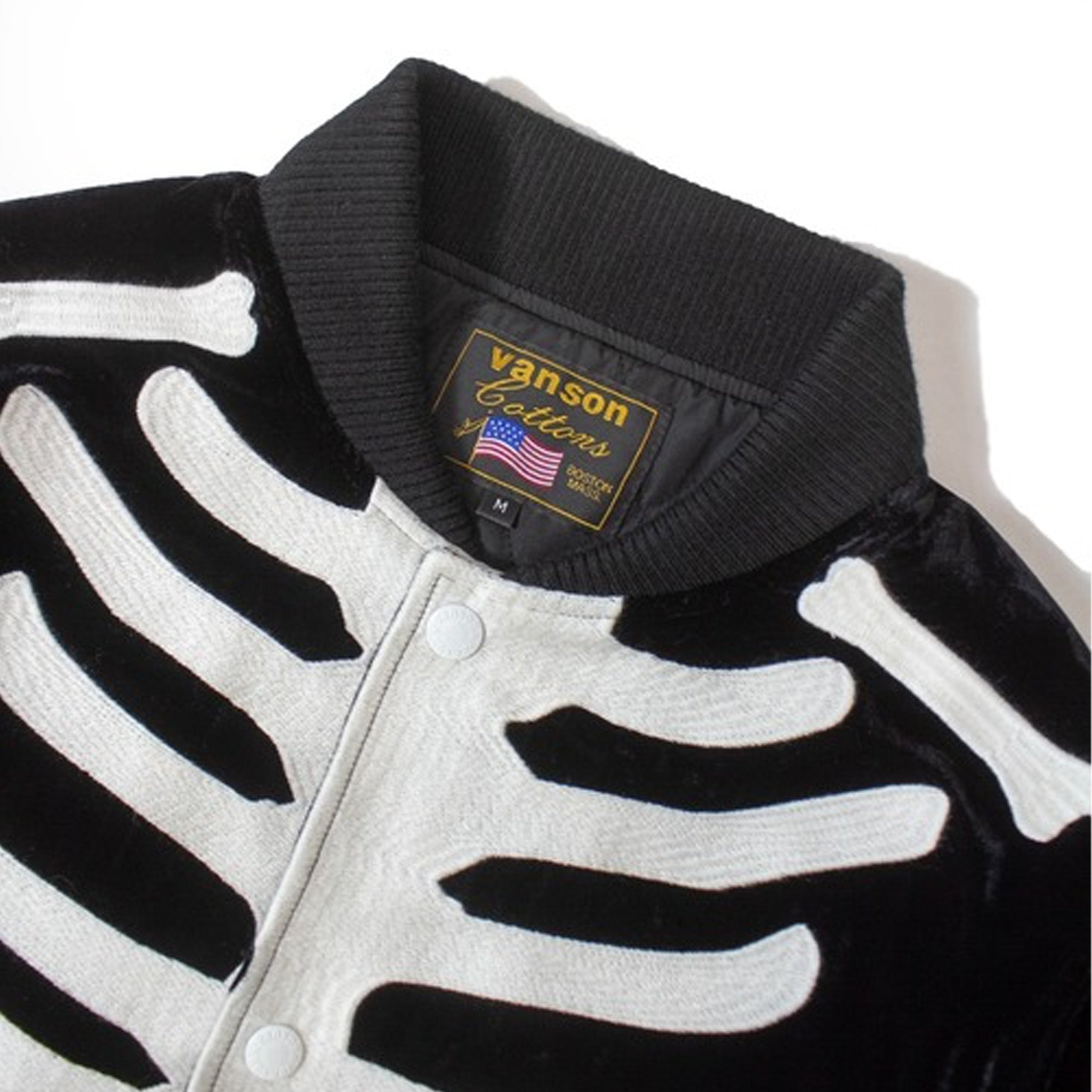 VANSON SKELTON BONES VELOURS JACKET / WHITE – 【dugout clothes