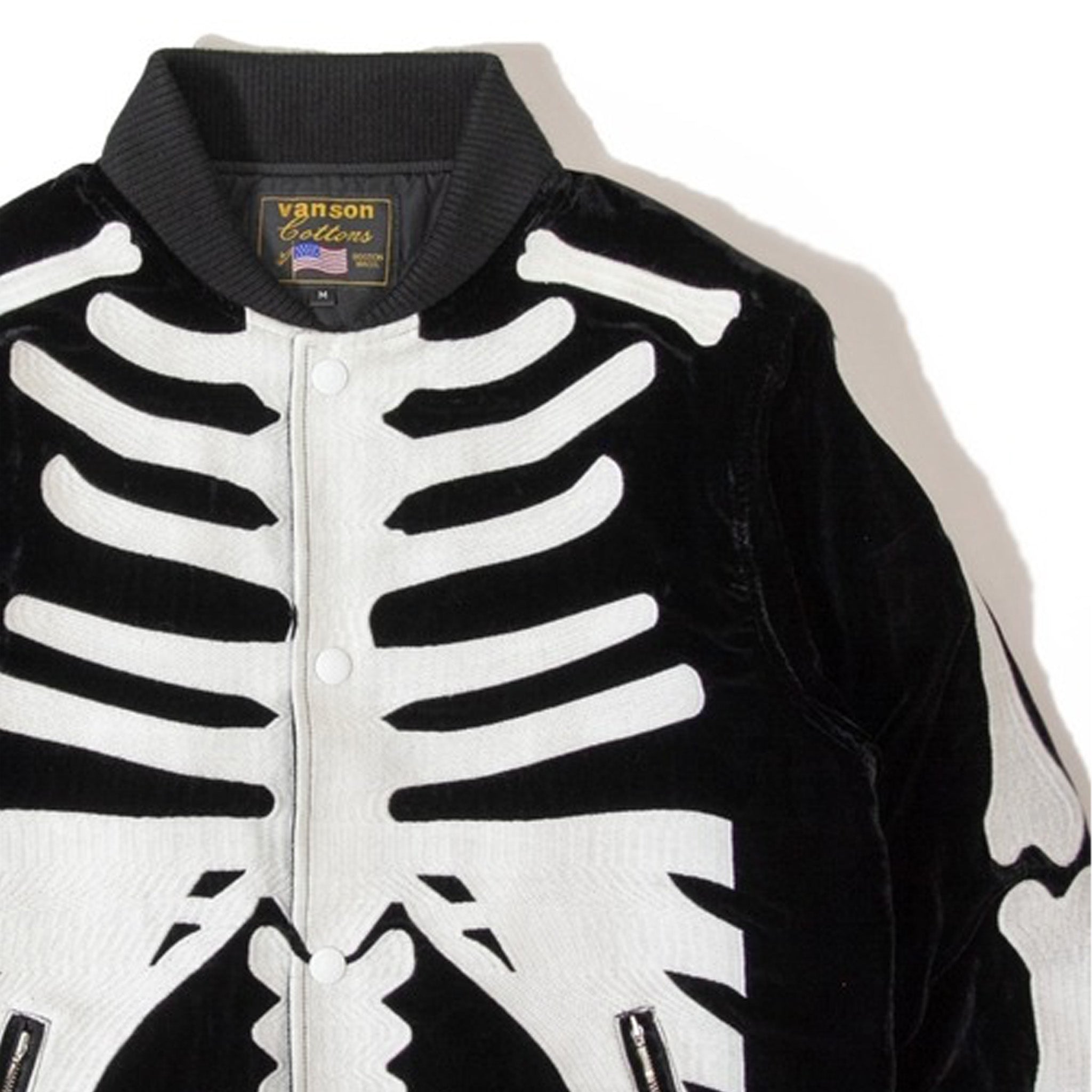VANSON SKELTON BONES VELOURS JACKET / WHITE – 【dugout clothes