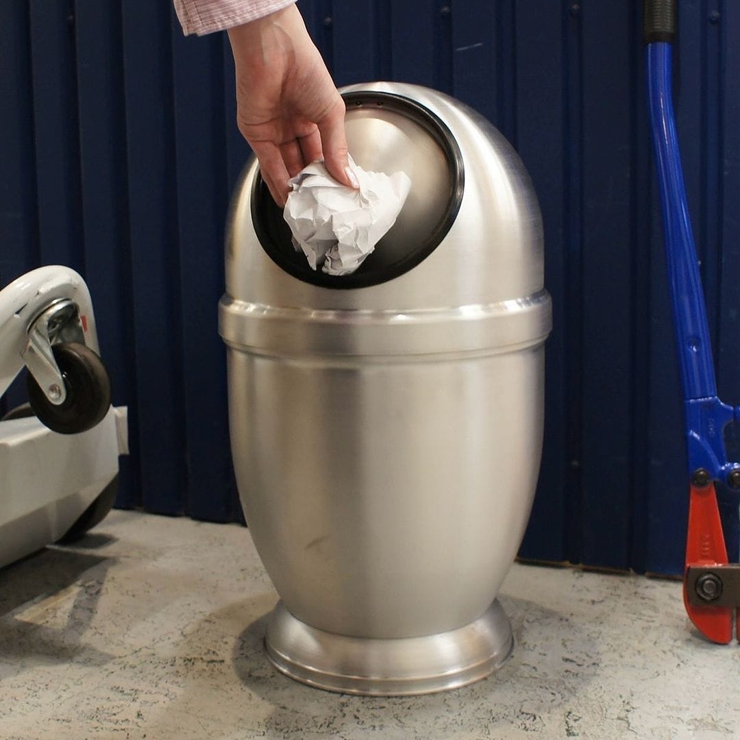 DULTON ONLINE SHOP | ALUMINUM DUST BIN SATIN FINISHED L(L SATIN