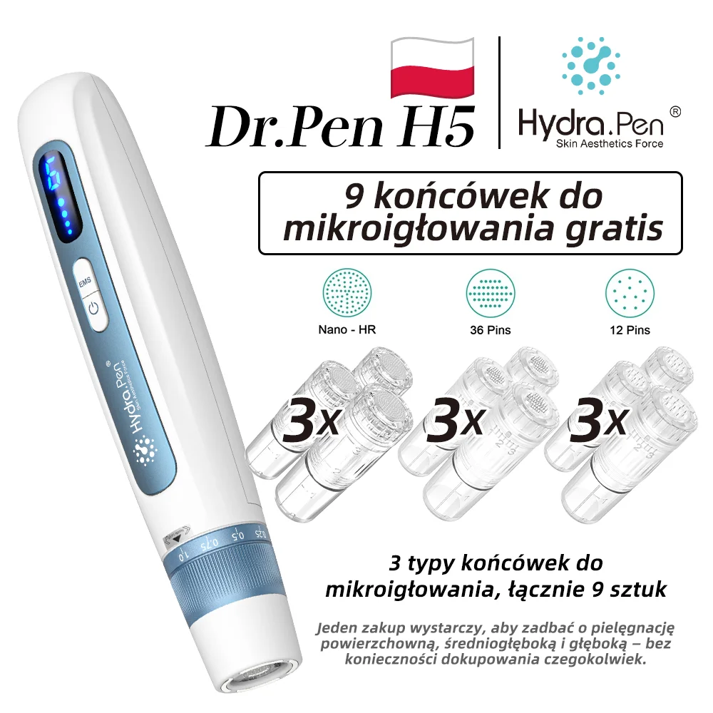 Hydra Pen H5 Mezoterapii Mikroigłowej *EMS *Infuzji - Dr Pen Poland
